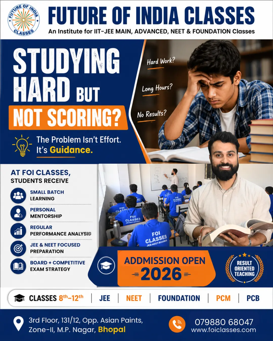 Best JEE & NEET Coaching Institute in Bhopal – Why FOI Classes is the Right Choice for Students from Class 8th to 12th